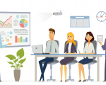 Business Meeting - modern vector cartoon characters illustration